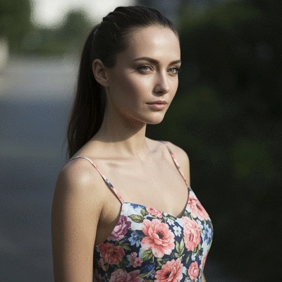 Woman holding her lower abdomen in discomfort from ovarian cyst pain, soft lighting, natural setting