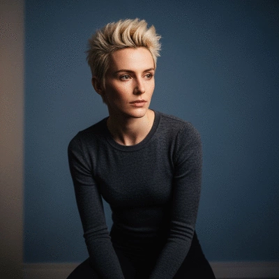 Woman holding her lower abdomen in discomfort, signifying ovarian cyst pain