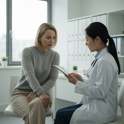 Woman consulting with a female doctor, discussing health concerns