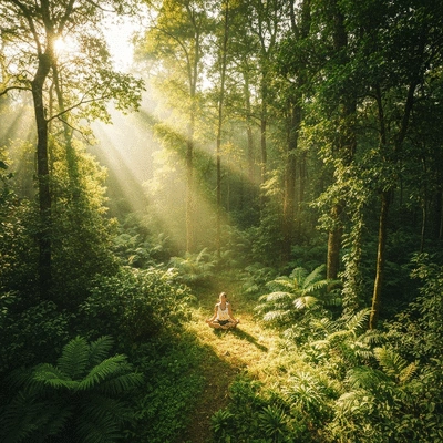 Woman relaxing with essential oil diffuser in a calm room